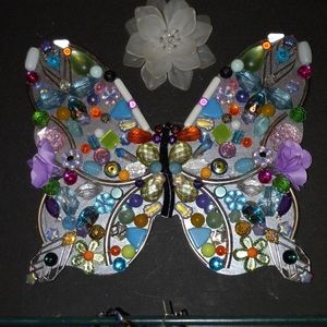 Homemade butterfly framed